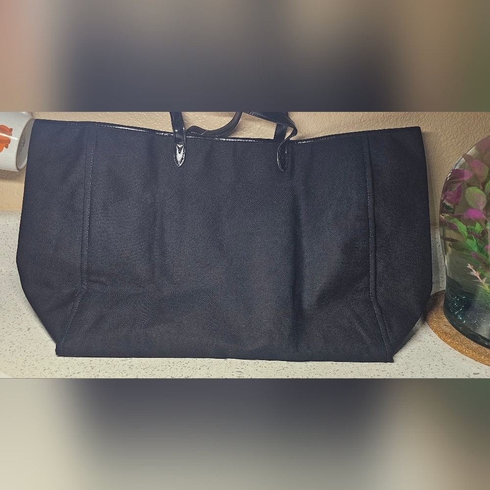 New Victoria's Secret Black & Multi Seo Tote/Weekender 16"X13"X5.5" - Picture 7 of 8